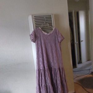 Polyester lavender dress with pink underslip